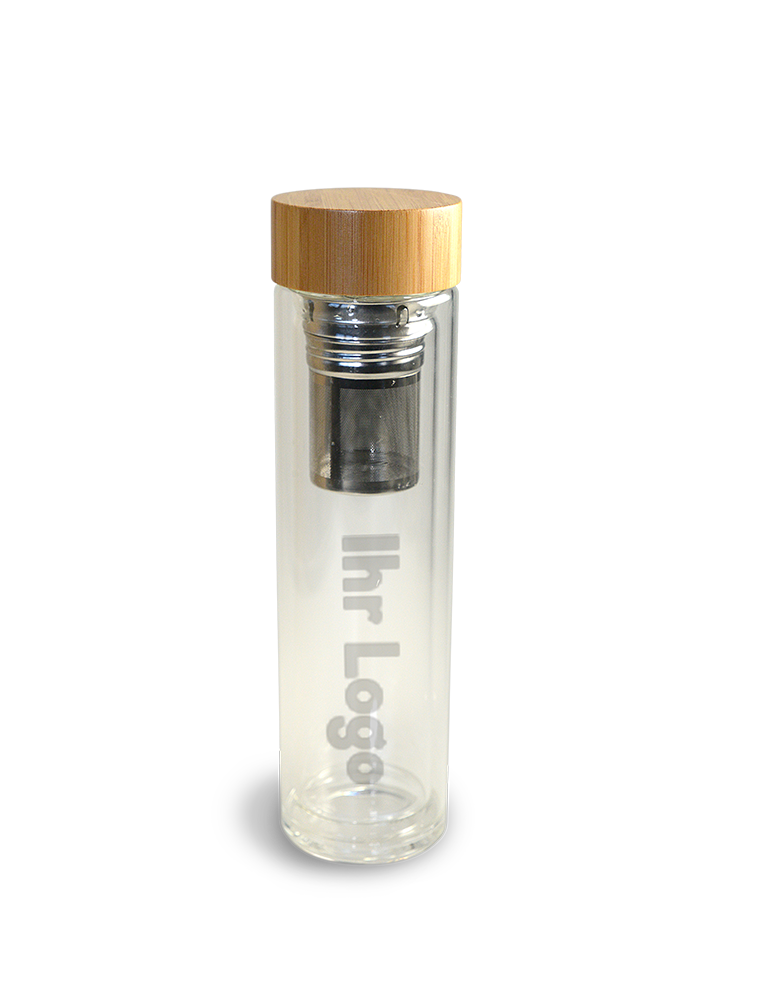 Glas-Thermosflasche als Werbeartikel bedrucken